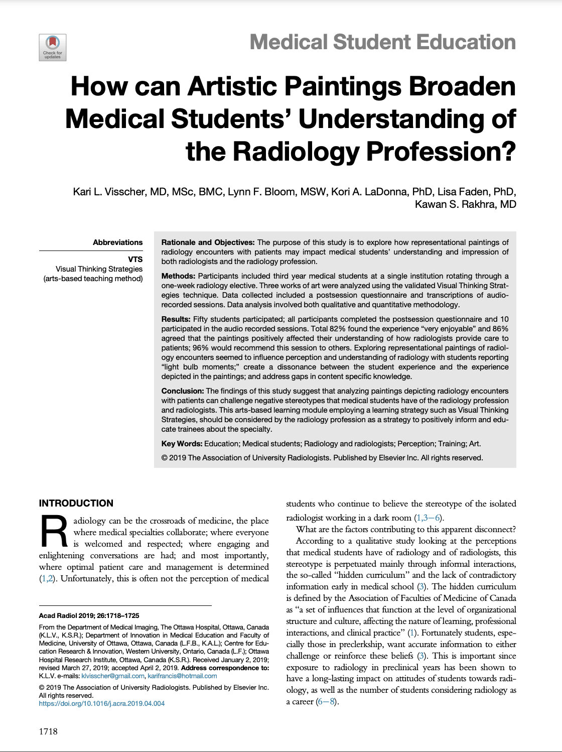 A paper with an article about medical students