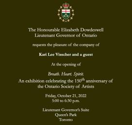 A black and green invitation with the image of an old coat.
